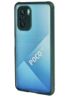Newface Xiaomi Poco F3 Kılıf Miami Şeffaf Silikon - Koyu Yeşil