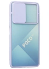 Newface Xiaomi Poco F3 Kılıf Palm Buzlu Kamera Sürgülü Silikon - Lila