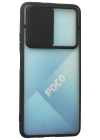 Newface Xiaomi Poco F3 Kılıf Palm Buzlu Kamera Sürgülü Silikon - Siyah