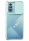 Newface Xiaomi Poco F3 Kılıf Palm Buzlu Kamera Sürgülü Silikon - Turkuaz