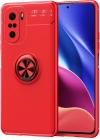 Newface Xiaomi Poco F3 Kılıf Range Yüzüklü Silikon - Kırmızı