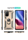 Newface Xiaomi Poco F3 Kılıf Sofya Yüzüklü Silikon Kapak - Gold