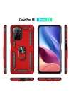 Newface Xiaomi Poco F3 Kılıf Sofya Yüzüklü Silikon Kapak - Kırmızı