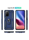 Newface Xiaomi Poco F3 Kılıf Sofya Yüzüklü Silikon Kapak - Lacivert