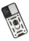 Newface Xiaomi Poco M5 Kılıf Pars Lens Yüzüklü Silikon - Gümüş