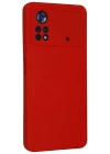 Newface Xiaomi Poco X4 Pro 5G Kılıf Nano içi Kadife Silikon - Kırmızı