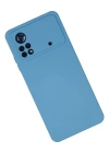Newface Xiaomi Poco X4 Pro 5G Kılıf Nano içi Kadife Silikon - Mavi