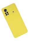 Newface Xiaomi Poco X4 Pro 5G Kılıf Nano içi Kadife Silikon - Sarı