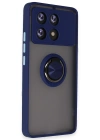 Newface Xiaomi Poco X6 Pro Kılıf Montreal Yüzüklü Silikon Kapak - Lacivert