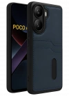Newface Xiaomi Poco X7 Pro Kılıf Sara Kartvizitli Deri Kılıf - Lacivert