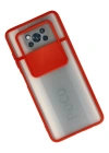 Newface Xiaomi Pocophone X3 Kılıf Palm Buzlu Kamera Sürgülü Silikon - Kırmızı