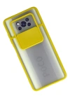 Newface Xiaomi Pocophone X3 Kılıf Palm Buzlu Kamera Sürgülü Silikon - Sarı