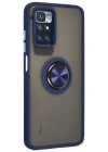 Newface Xiaomi Redmi 10 2022 Kılıf Montreal Yüzüklü Silikon Kapak - Lacivert