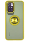 Newface Xiaomi Redmi 10 2022 Kılıf Montreal Yüzüklü Silikon Kapak - Sarı
