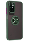 Newface Xiaomi Redmi 10 2022 Kılıf Montreal Yüzüklü Silikon Kapak - Yeşil