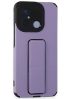 Newface Xiaomi Redmi 12C Kılıf Mega Standlı Silikon - Lila