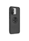 Newface Xiaomi Redmi 12C Kılıf Montreal Yüzüklü Silikon Kapak - Siyah
