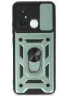 Newface Xiaomi Redmi 12C Kılıf Pars Lens Yüzüklü Silikon - Yeşil