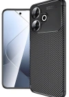 Newface Xiaomi Redmi 13 4G Kılıf Auto Focus Karbon Kapak - Siyah