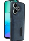 Newface Xiaomi Redmi 13 4G Kılıf Sara Kartvizitli Deri Kılıf - Lacivert