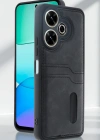 Newface Xiaomi Redmi 13 4G Kılıf Sara Kartvizitli Deri Kılıf - Taba
