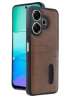 Newface Xiaomi Redmi 13 4G Kılıf Sara Kartvizitli Deri Kılıf - Taba
