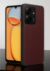 Newface Xiaomi Redmi 13C Kılıf Aras Deri Kapak - Bordo