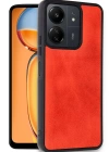 Newface Xiaomi Redmi 13C Kılıf Aras Deri Kapak - Kırmızı
