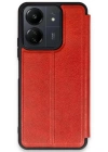 Newface Xiaomi Redmi 13C Kılıf Flip Cover - Kırmızı