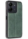 Newface Xiaomi Redmi 13C Kılıf Flip Cover - Koyu Yeşil