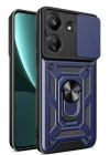 Newface Xiaomi Redmi 13C Kılıf Pars Lens Yüzüklü Silikon - Lacivert