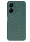Newface Xiaomi Redmi 13C Kılıf Petek Silikon Kapak - Koyu Yeşil