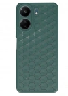 Newface Xiaomi Redmi 13C Kılıf Petek Silikon Kapak - Koyu Yeşil