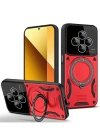 Newface Xiaomi Redmi 14C Kılıf Joy Lens Standlı Kapak - Kırmızı