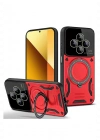 Newface Xiaomi Redmi 14C Kılıf Joy Lens Standlı Kapak - Kırmızı