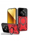 Newface Xiaomi Redmi 14C Kılıf Joy Lens Standlı Kapak - Kırmızı