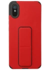 Newface Xiaomi Redmi 9A Kılıf Mega Standlı Silikon - Kırmızı