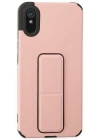 Newface Xiaomi Redmi 9A Kılıf Mega Standlı Silikon - Pudra