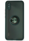 Newface Xiaomi Redmi 9A Kılıf Montreal Yüzüklü Silikon Kapak - Yeşil