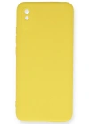 Newface Xiaomi Redmi 9A Kılıf Nano içi Kadife Silikon - Sarı