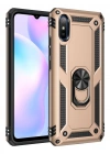 Newface Xiaomi Redmi 9A Kılıf Sofya Yüzüklü Silikon Kapak - Gold