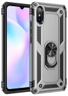 Newface Xiaomi Redmi 9A Kılıf Sofya Yüzüklü Silikon Kapak - Gümüş