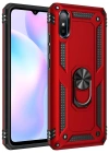 Newface Xiaomi Redmi 9A Kılıf Sofya Yüzüklü Silikon Kapak - Kırmızı