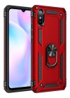 Newface Xiaomi Redmi 9A Kılıf Sofya Yüzüklü Silikon Kapak - Kırmızı