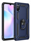 Newface Xiaomi Redmi 9A Kılıf Sofya Yüzüklü Silikon Kapak - Lacivert