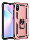 Newface Xiaomi Redmi 9A Kılıf Sofya Yüzüklü Silikon Kapak - Rose