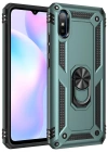 Newface Xiaomi Redmi 9A Kılıf Sofya Yüzüklü Silikon Kapak - Yeşil
