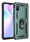 Newface Xiaomi Redmi 9A Kılıf Sofya Yüzüklü Silikon Kapak - Yeşil