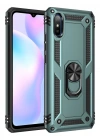 Newface Xiaomi Redmi 9A Kılıf Sofya Yüzüklü Silikon Kapak - Yeşil