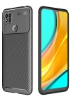 Newface Xiaomi Redmi 9C Kılıf Auto Focus Karbon Kapak - Siyah
